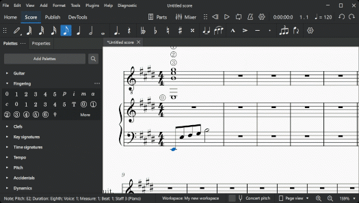 Add many fingerings to piano