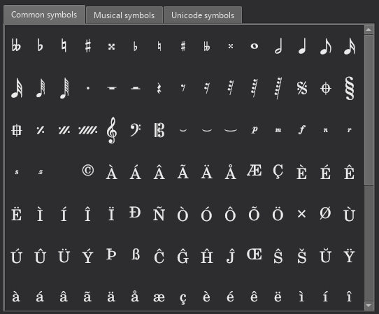 Special characters window